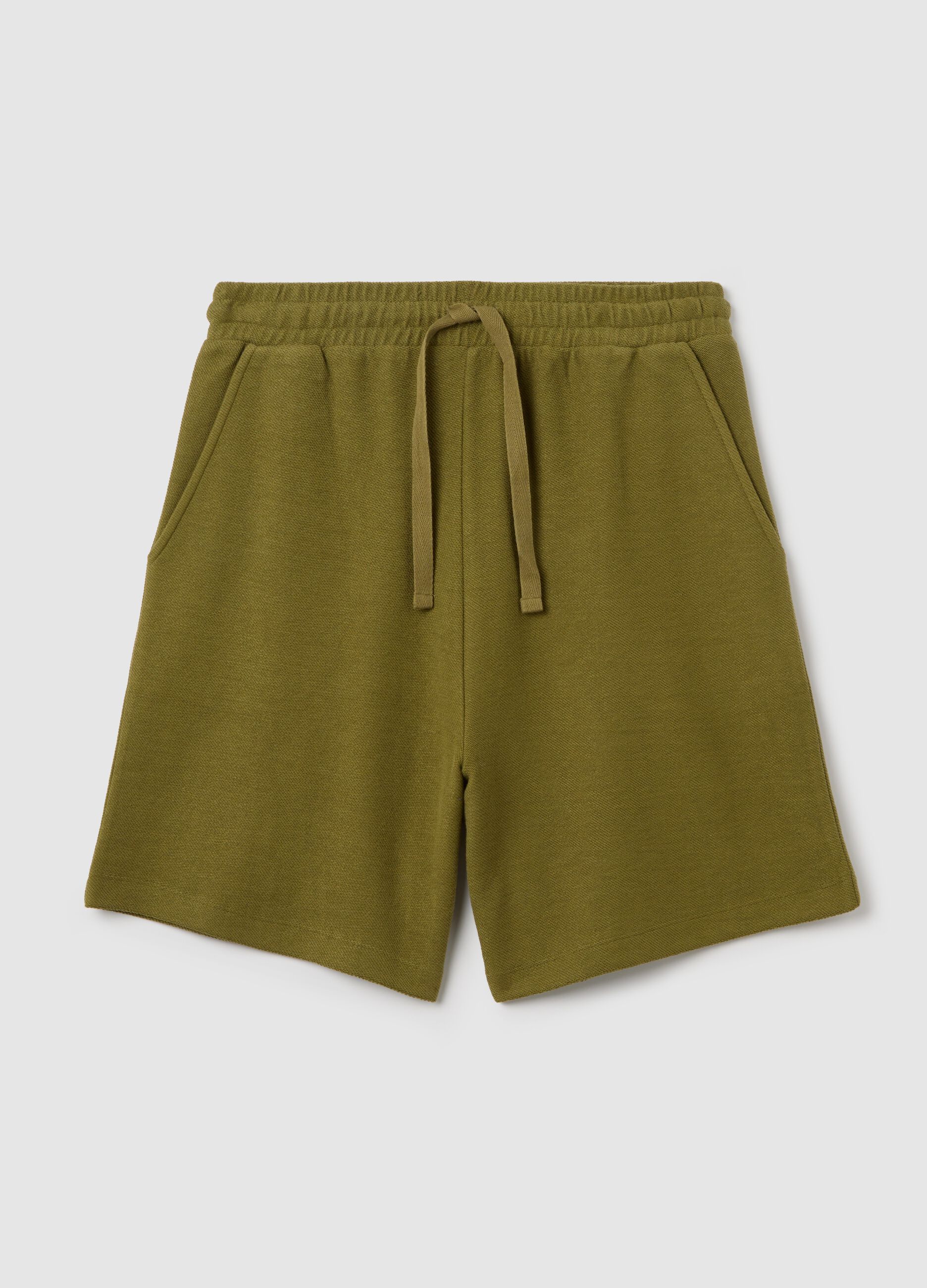 Green cotton Bermuda shorts by Piombo