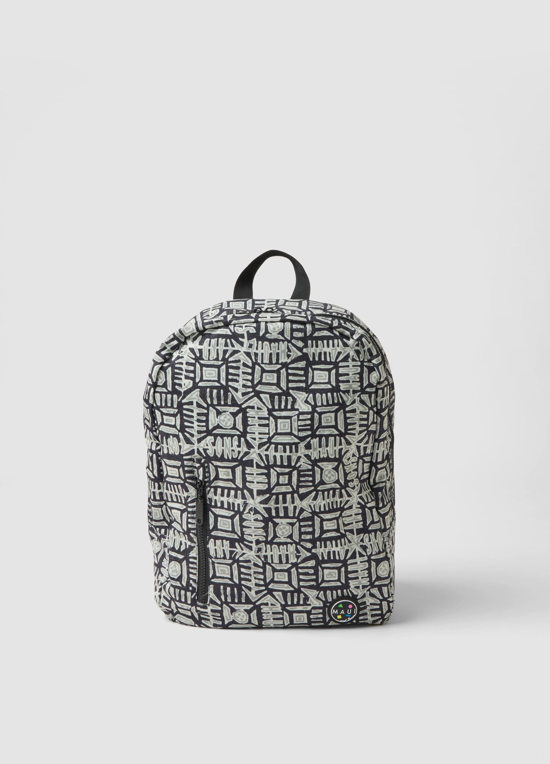 Multicolour backpack with geometric print