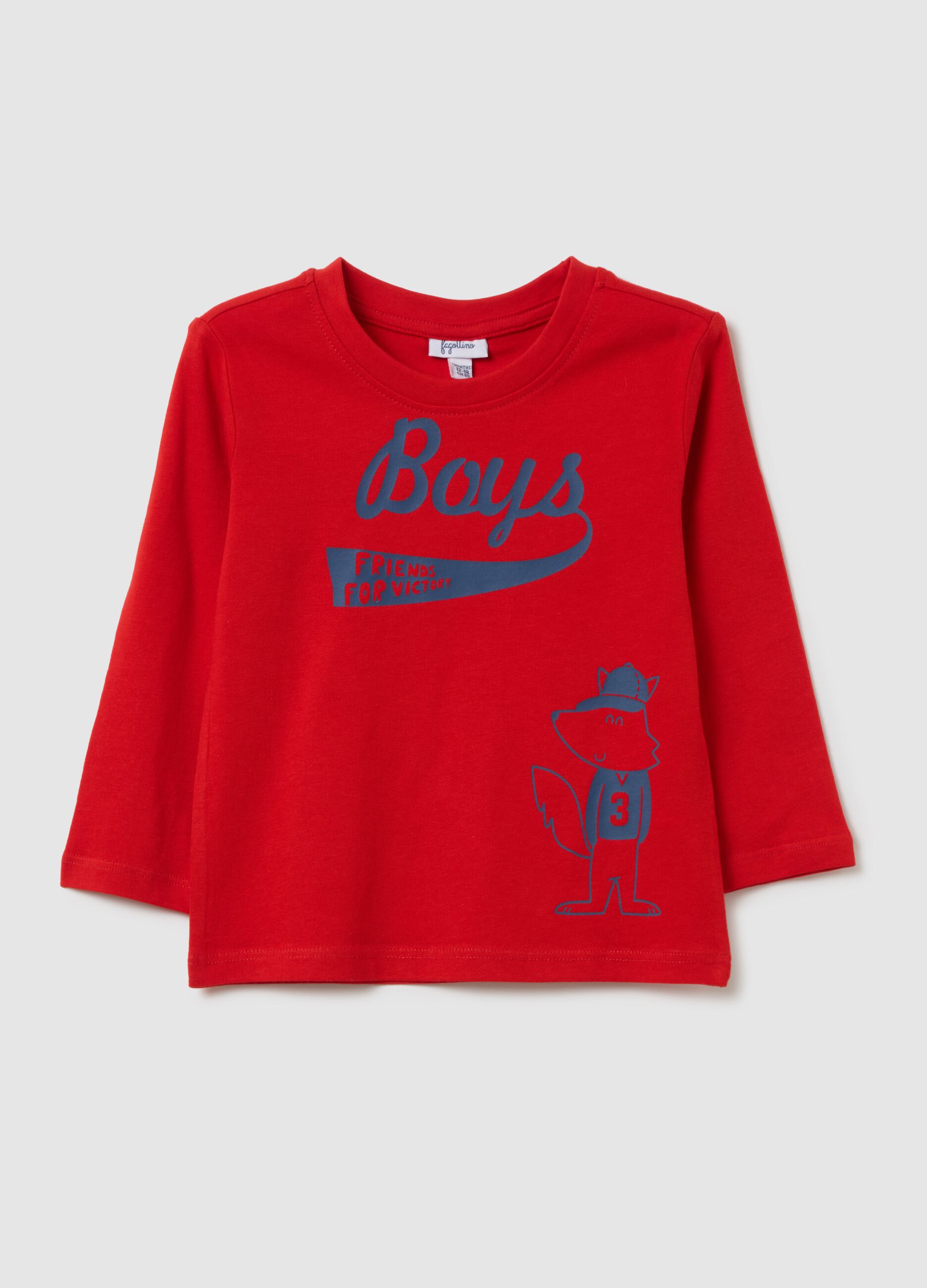Child's T-shirt in pure red cotton with regular fit