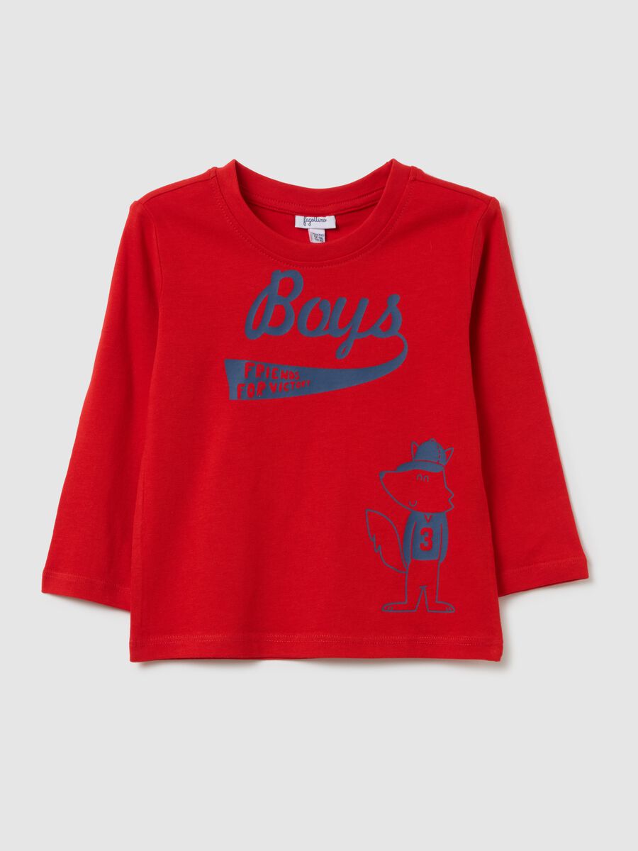 Child's T-shirt in pure red cotton with regular fit_0