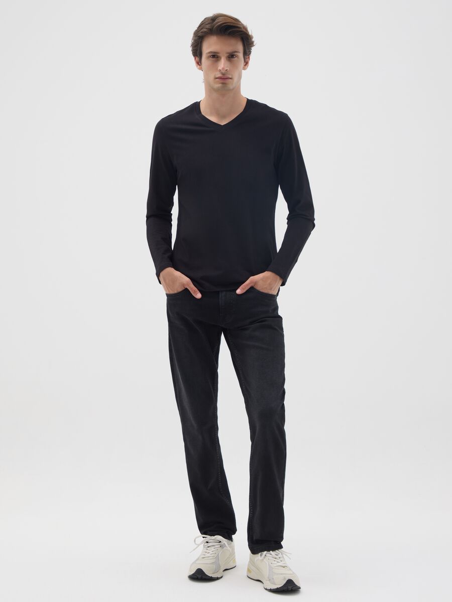 Black Denim Slim Fit Jeans_0