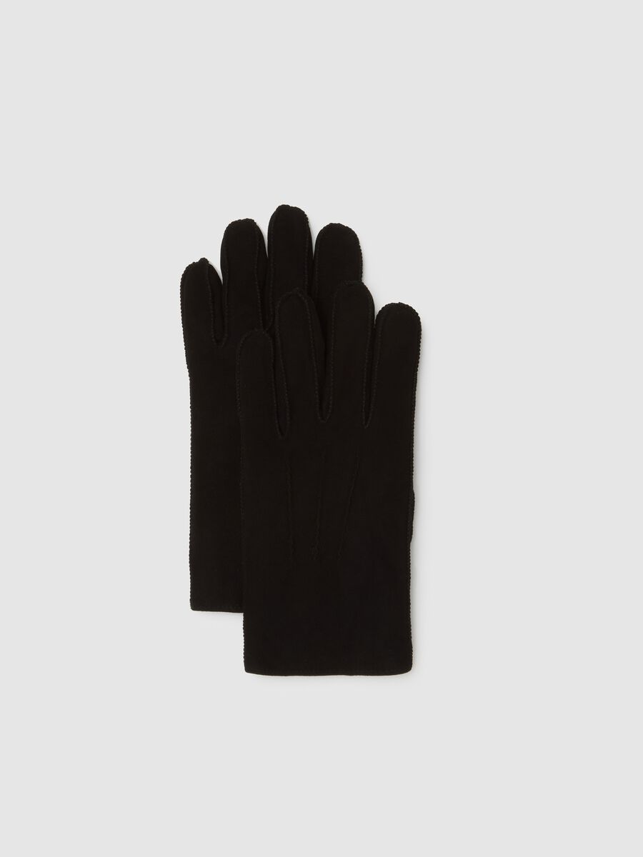 Black Genuine Leather Gloves_0
