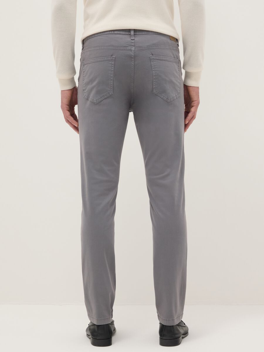 Grey Skinny Fit Stretch Cotton Trousers_2