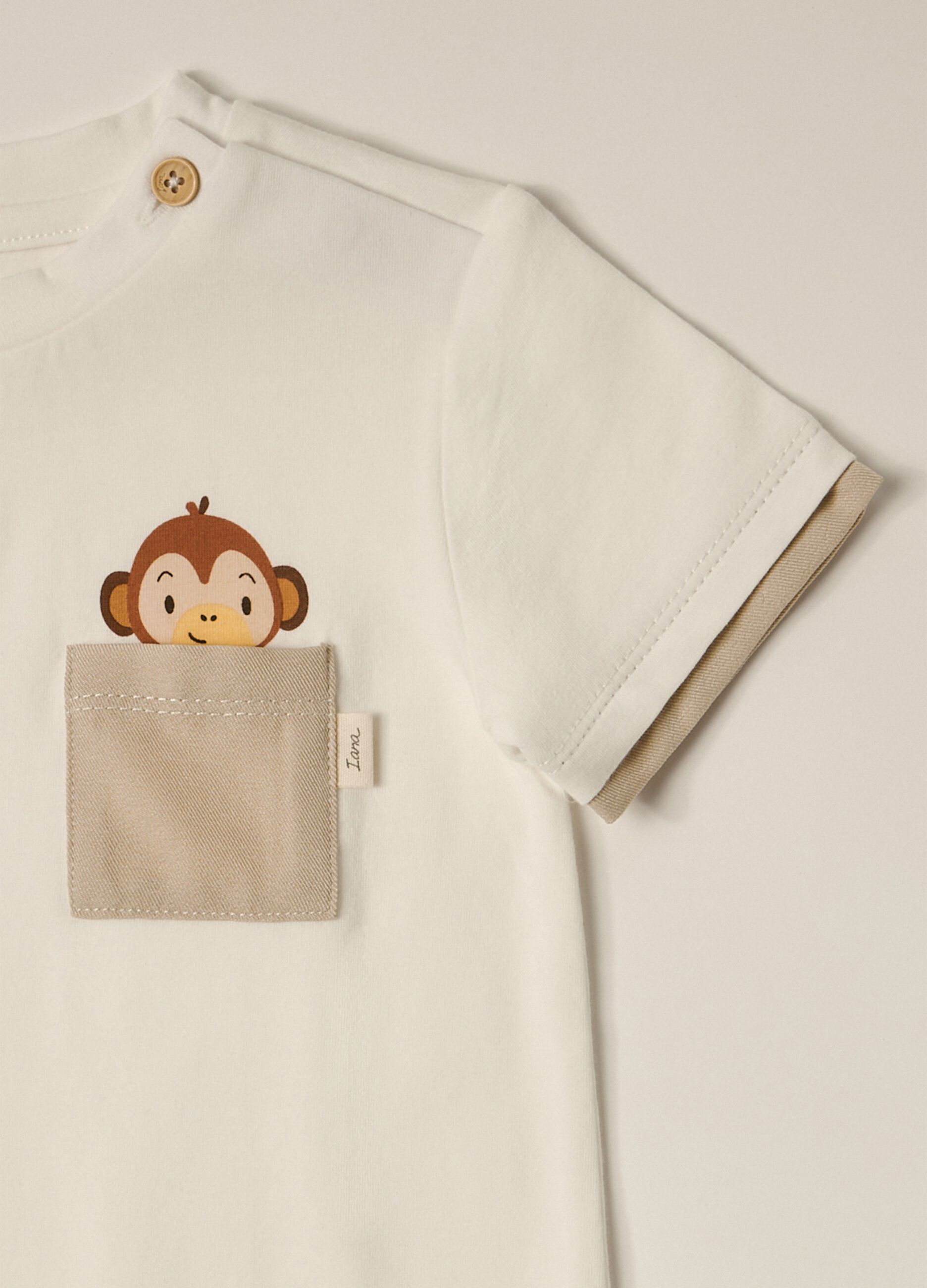 IANA newborn boy T-shirt in stretch cotton jersey