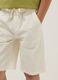 Beige pure cotton shorts with elasticated waist_2