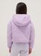 Purple padded regular fit jacket with hood for girls_1