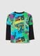 Multicolor pure cotton child's T-shirt with Minecraft print_1