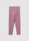 Girls' pink cotton blend skinny fit leggings_1