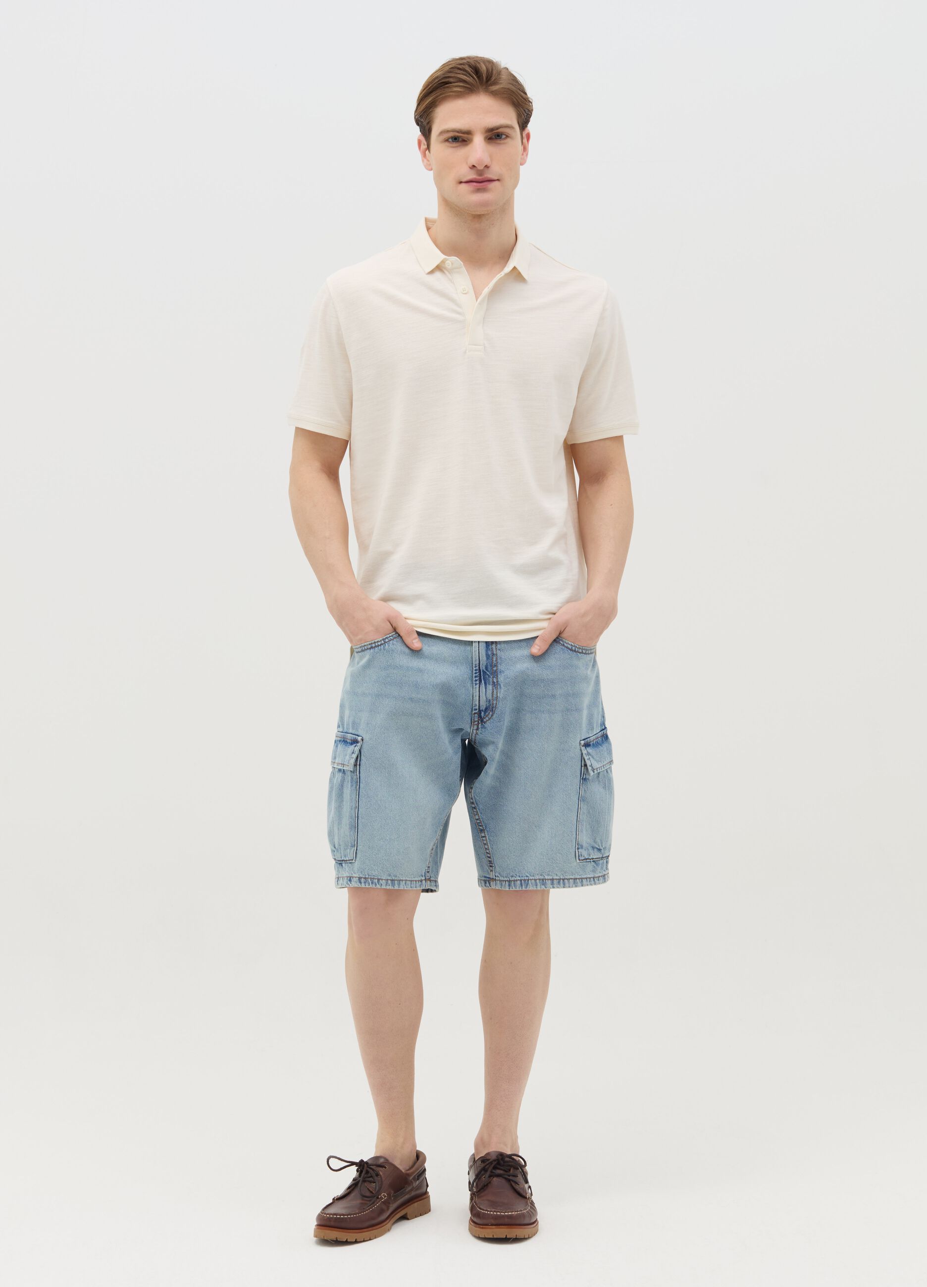 Cargo Bermuda shorts in denim