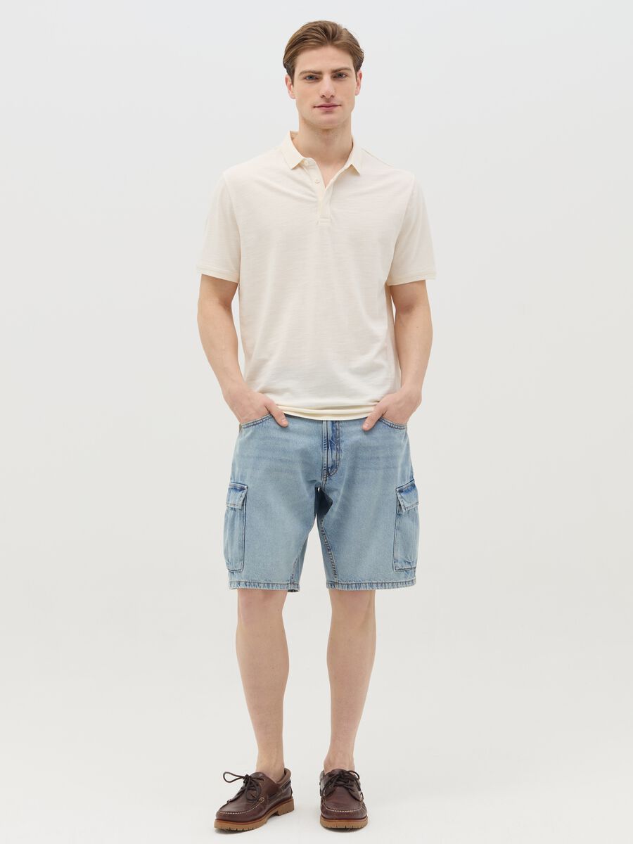 Cargo Bermuda shorts in denim_0