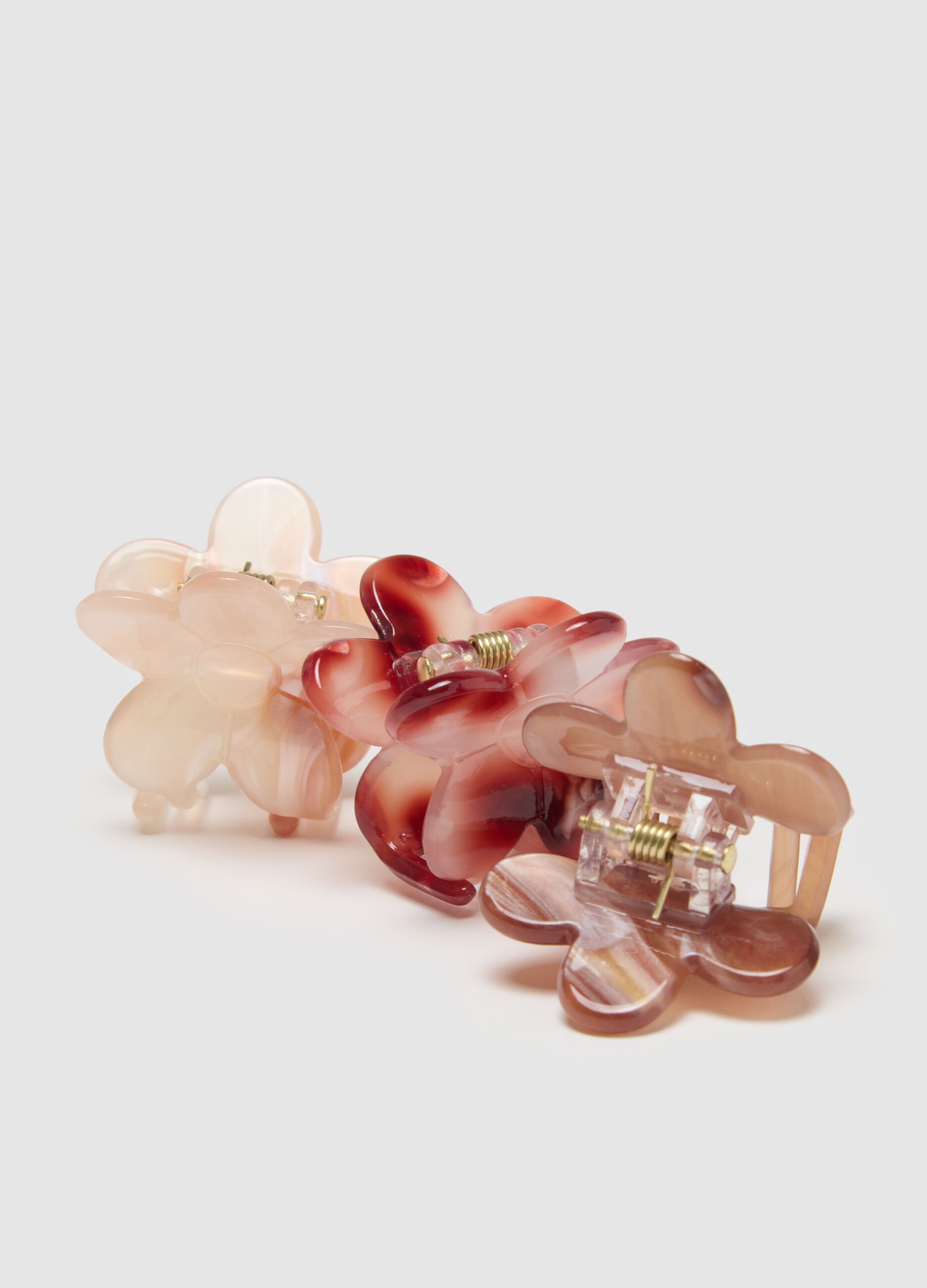 Women's multicolour hair clips with floral details