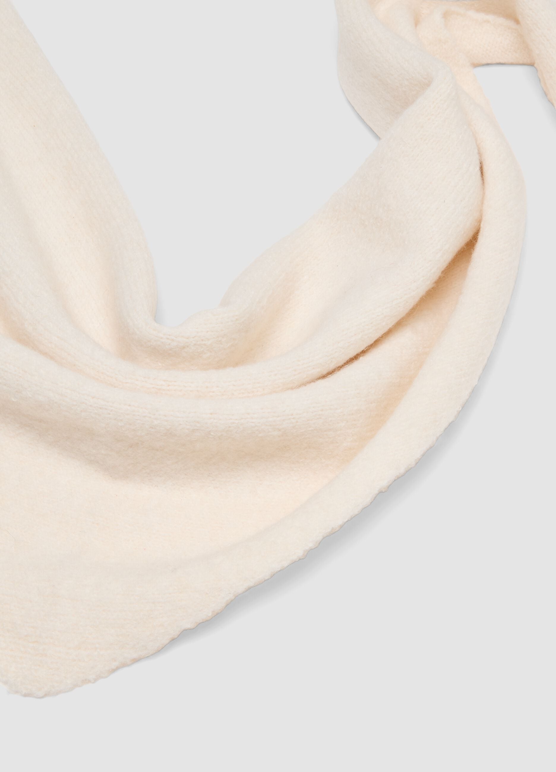 Beige stretch-fabric scarf