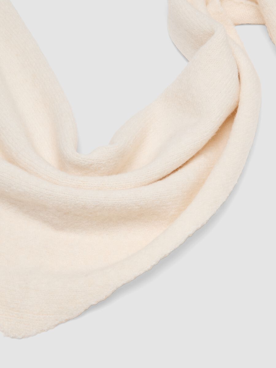 Sciarpa beige in tessuto elasticizzato_1