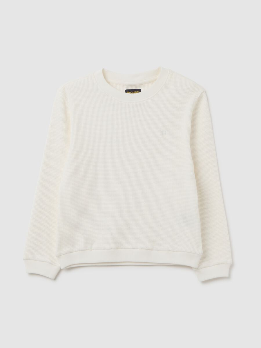 T-shirt da bambino in puro cotone bianca regular fit_3