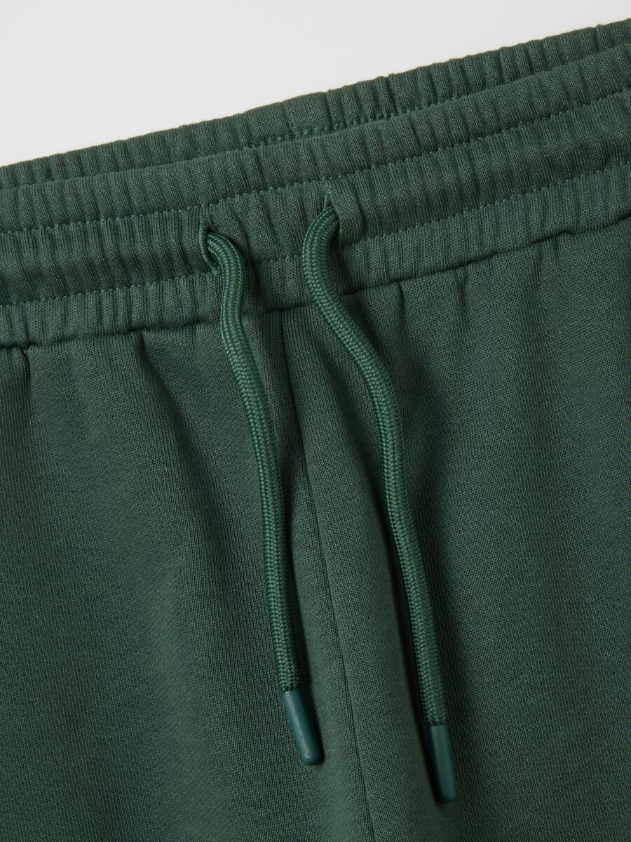 Children's green jogger trousers in pure cotton_3