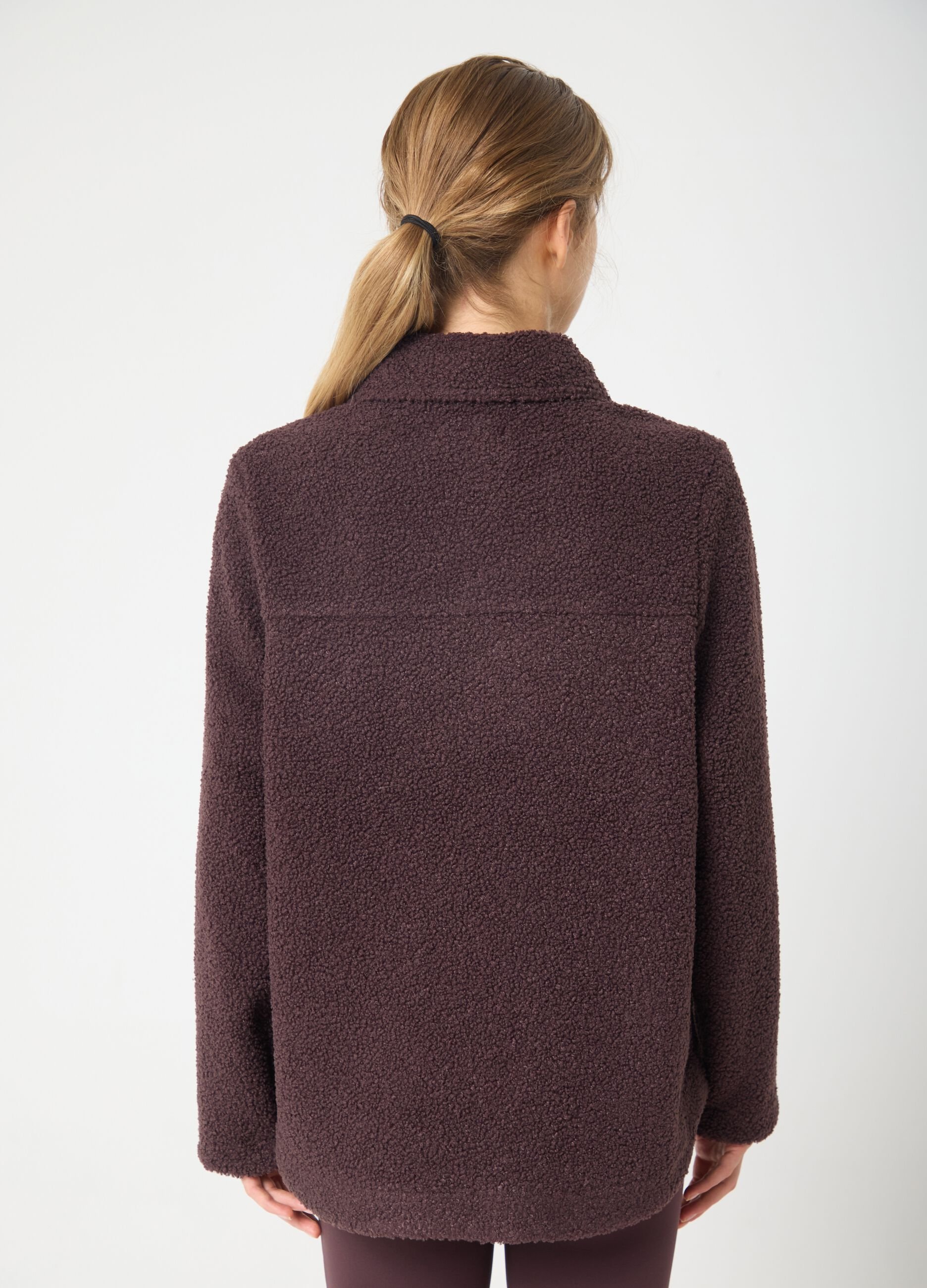 Giacca sherpa con tasche trapuntate a contrasto ALTAVIA STUDIO