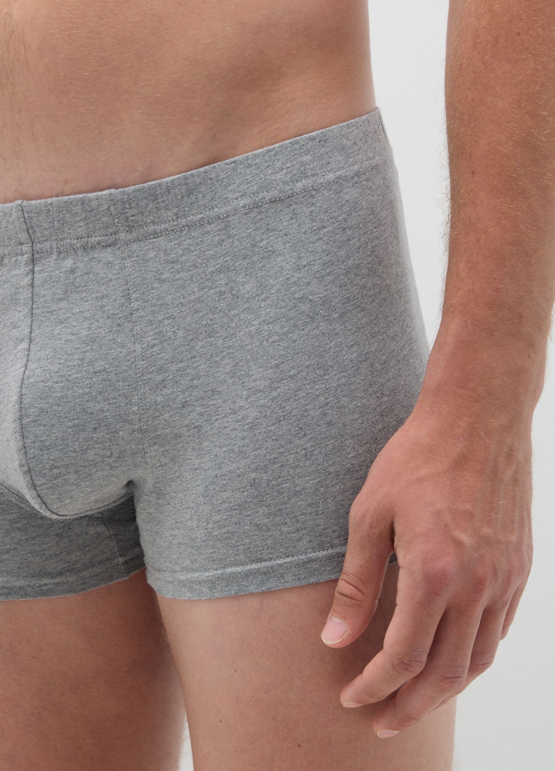 Grey Cotton Regular Fit Boxers