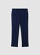 Blue slim-fit formal trousers in stretch viscose_0