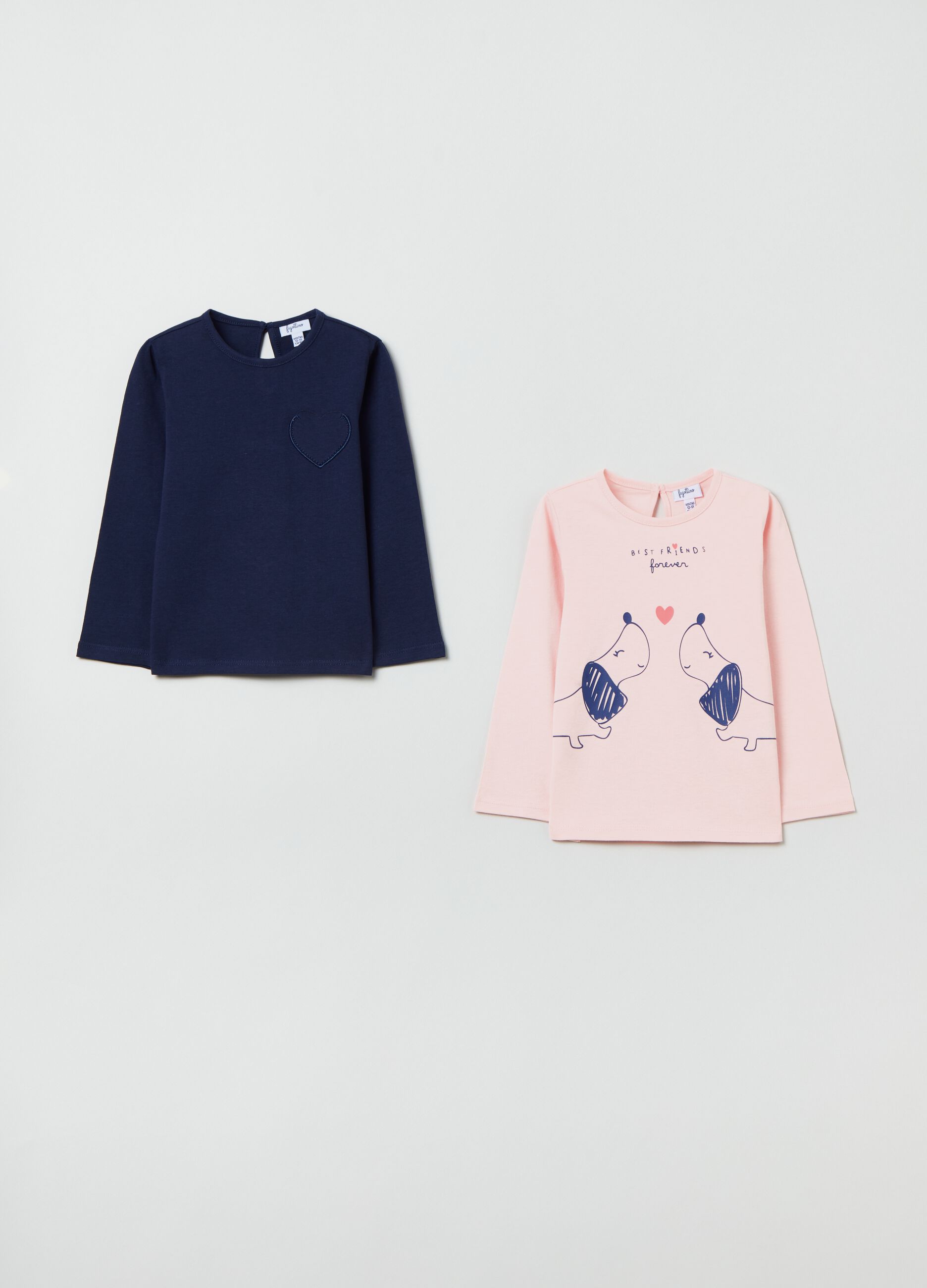 Bipack t-shirt in cotone con stampa_0