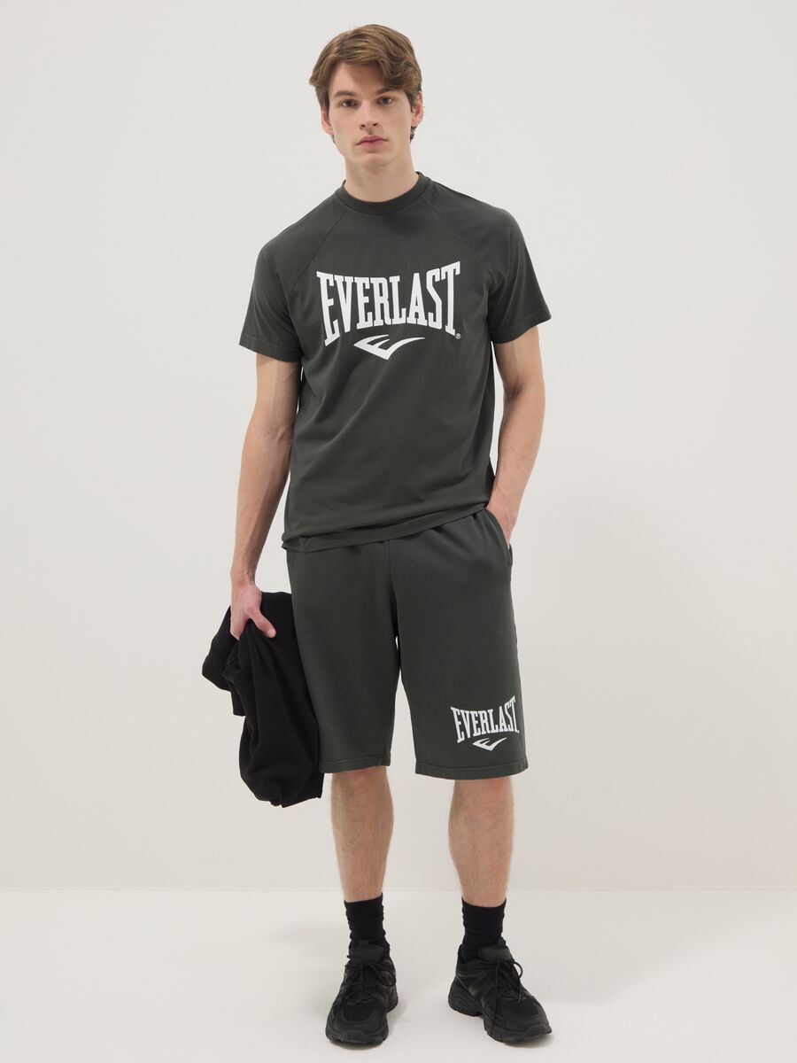 Black pure cotton regular fit t-shirt with Everlast logo_2