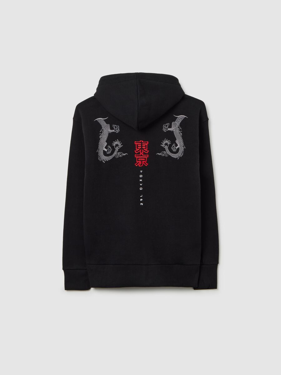 Black Hoodie with Embroidered Dragons_4