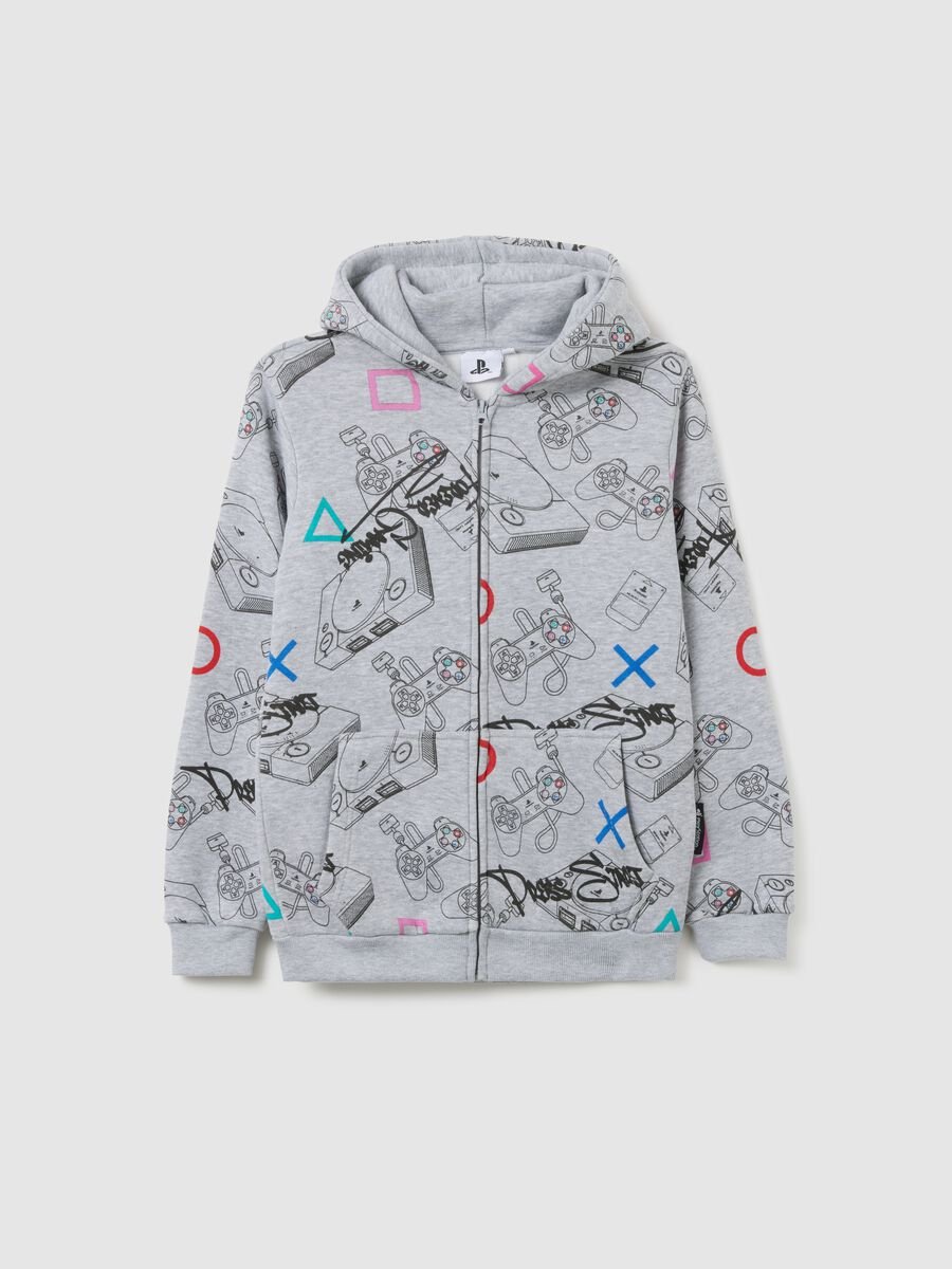 Children's grey cotton blend sweatshirt regular fit with print_0