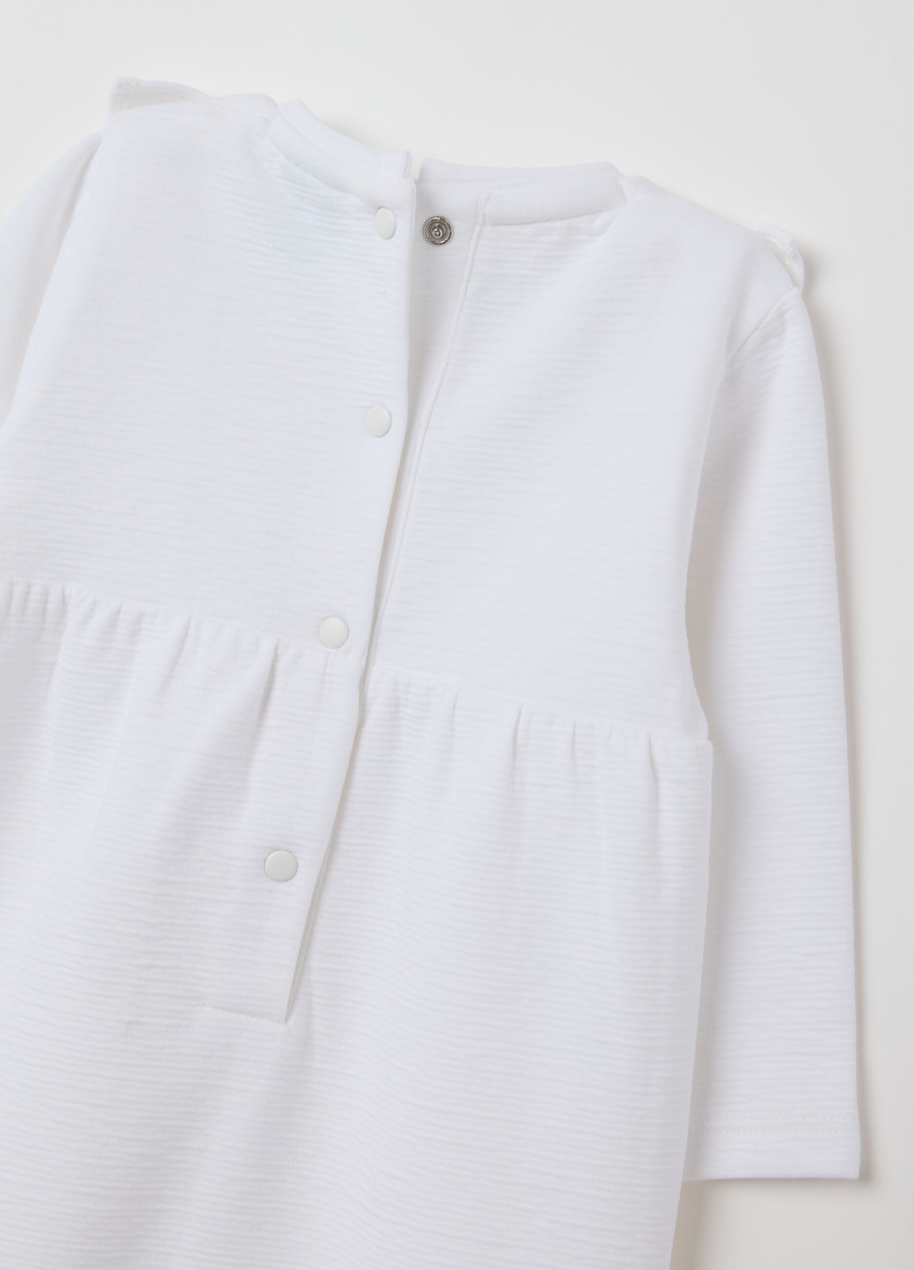 White Cotton Blend Baby Girl Romper