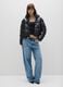 Black Oversize Padded Jacket with Zip_0