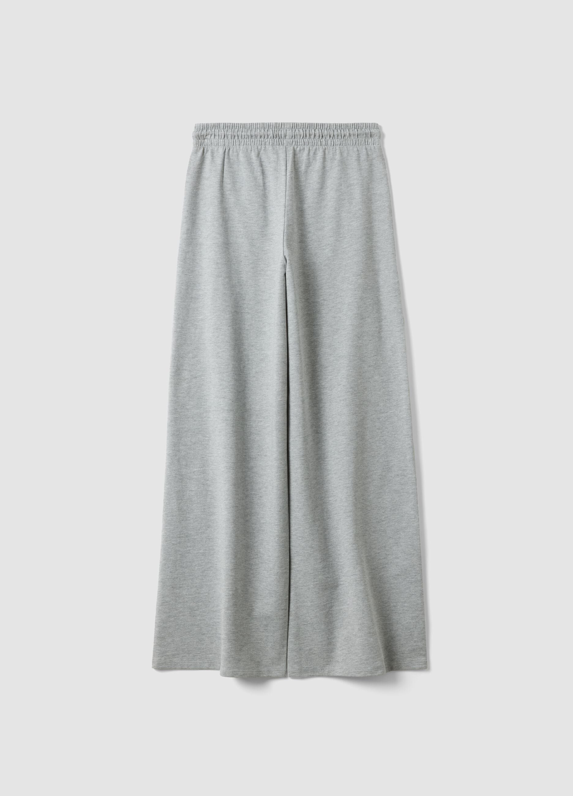 Pantaloni jogger grigi baggy fit in puro cotone
