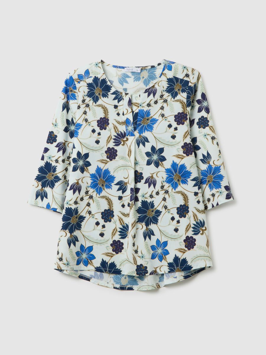 Blusa da donna in cotone elasticizzato multicolor regular fit_0
