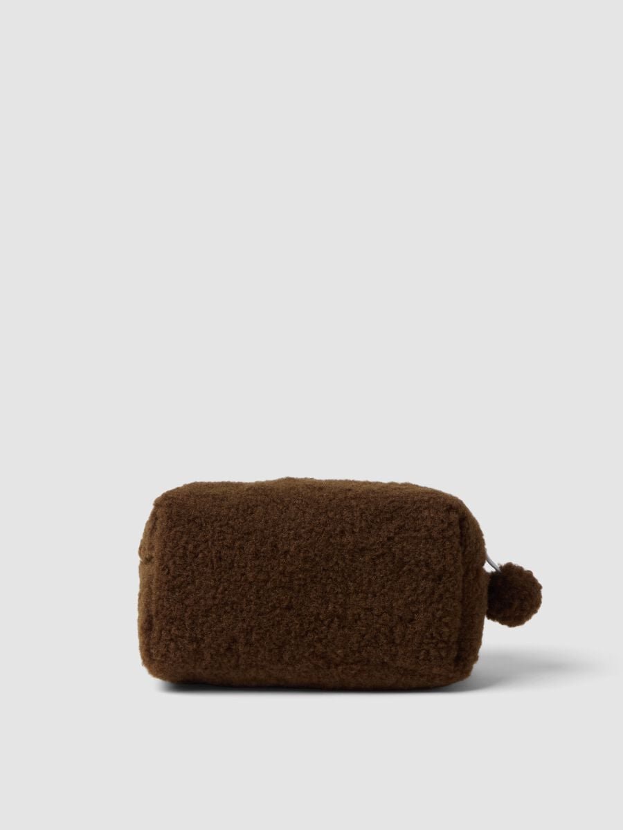 Beauty case marrone con pompon_2
