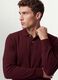 Polo rossa in piquet di puro cotone organico a maniche lunghe regular fit_0