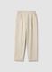 Beige Stretch Cotton Blend Regular Fit Trousers_4