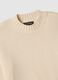 Beige crew neck pullover in pure cotton regular fit_1