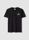 Black printed T-shirt in pure cotton, regular fit_0
