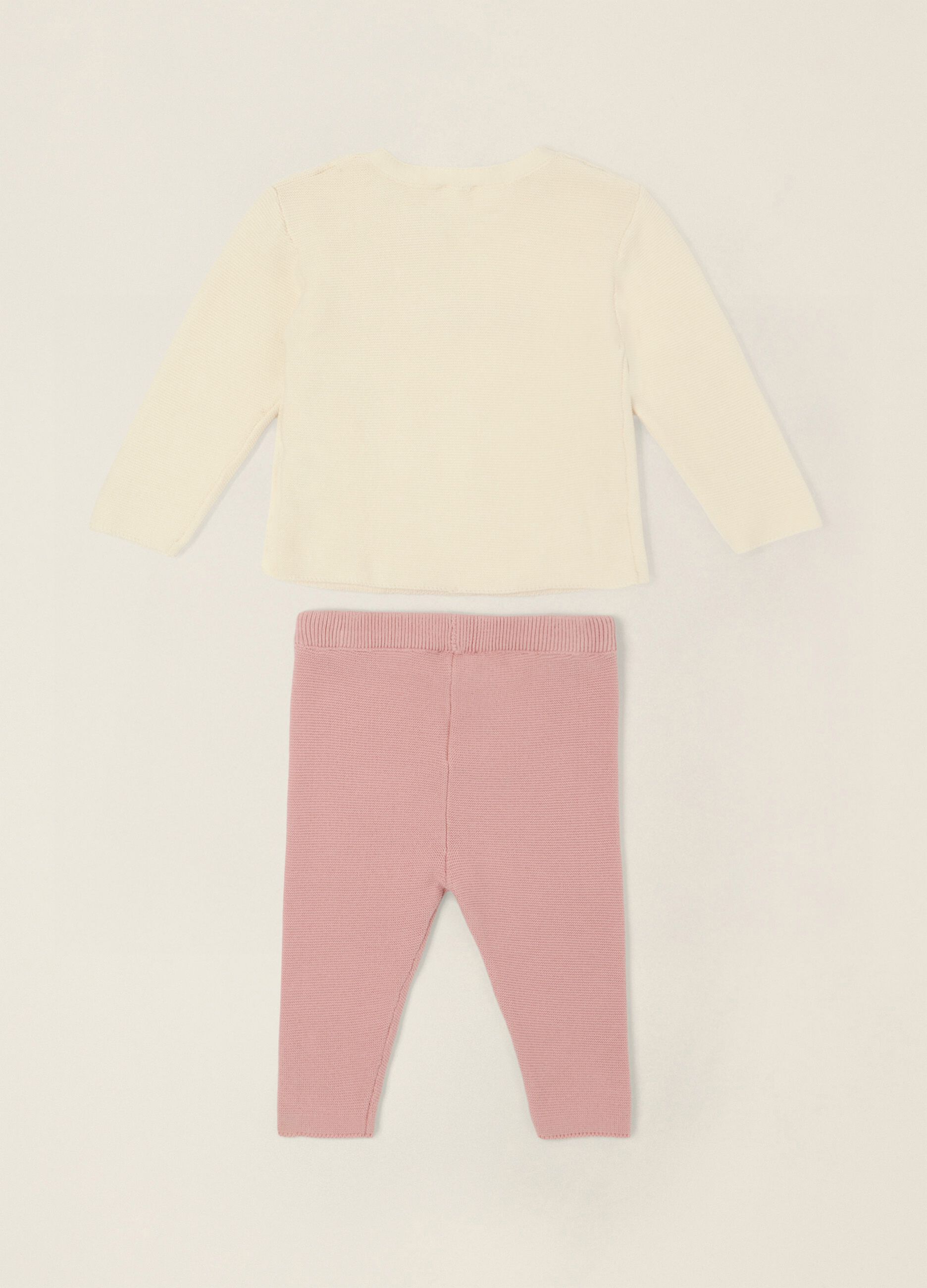 White and pink pure cotton baby girl set