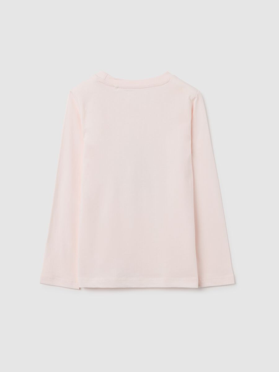 Girls' Pink Pure Cotton T-shirt with Glitter_1