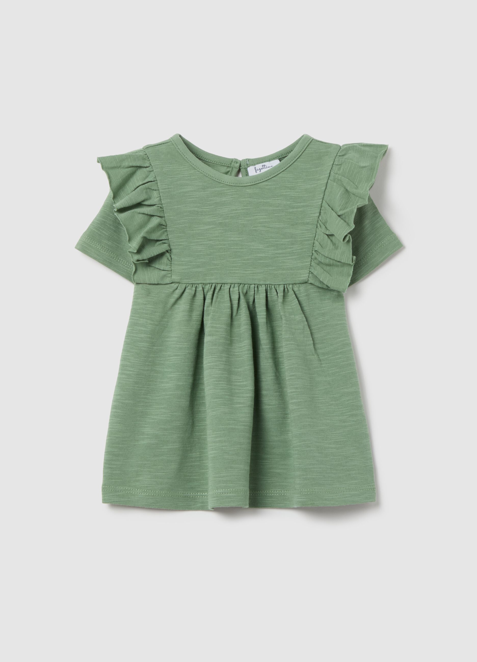 T-shirt in cotone con volant