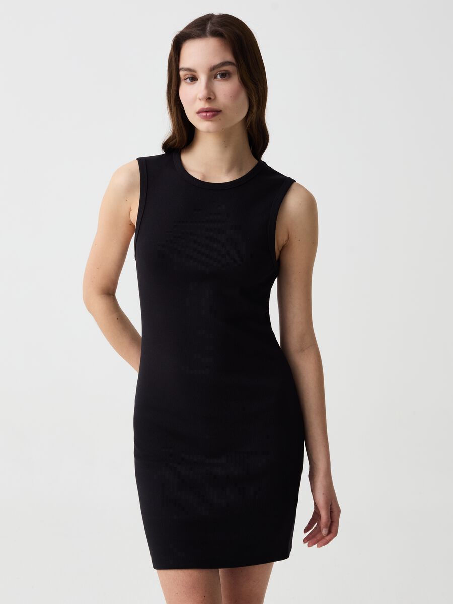 Essential short dress with cut-out detail_1