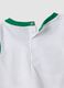 Completo bianco e verde in puro cotone con top e shorts per bimbo regular fit_2