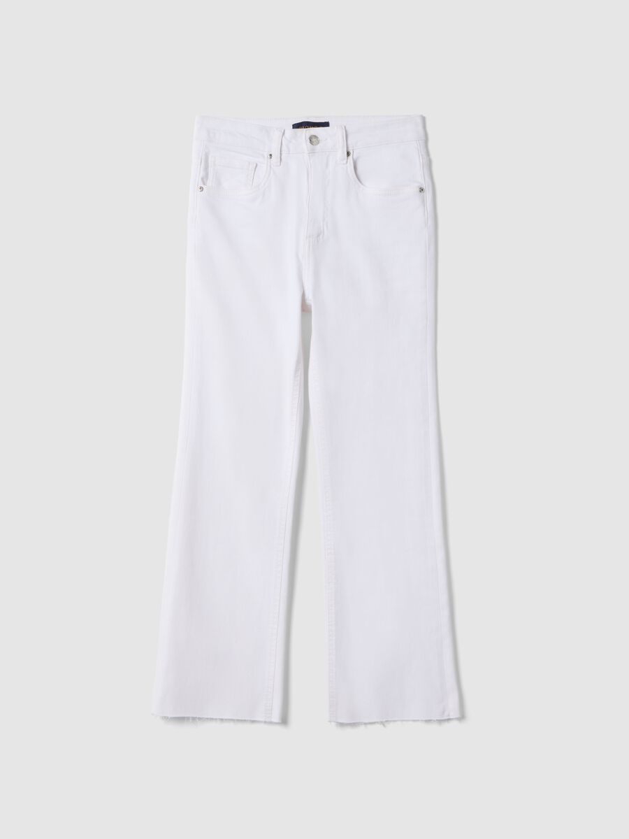 Jeans flare in cotone elasticizzato bianco_4