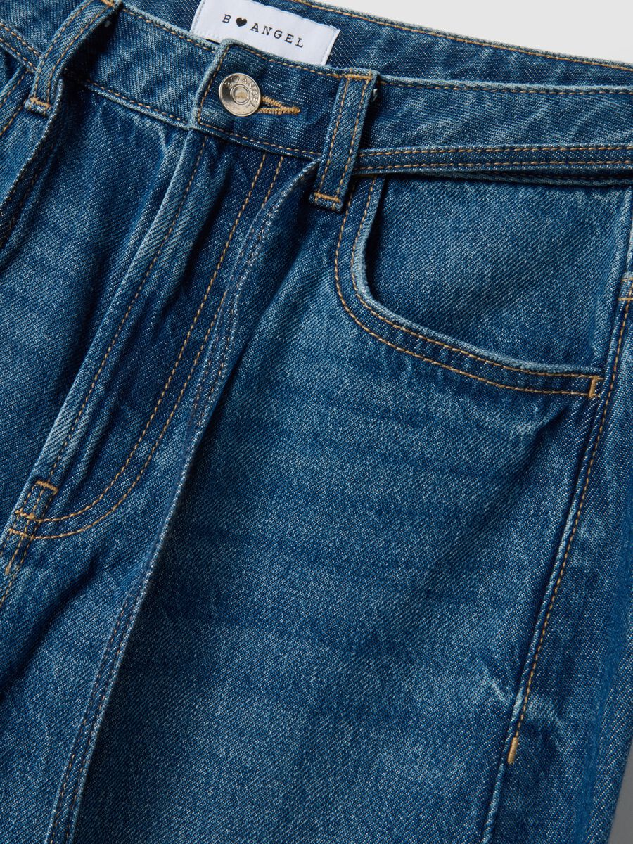 Wide Leg Pure Cotton Blue Jeans_5