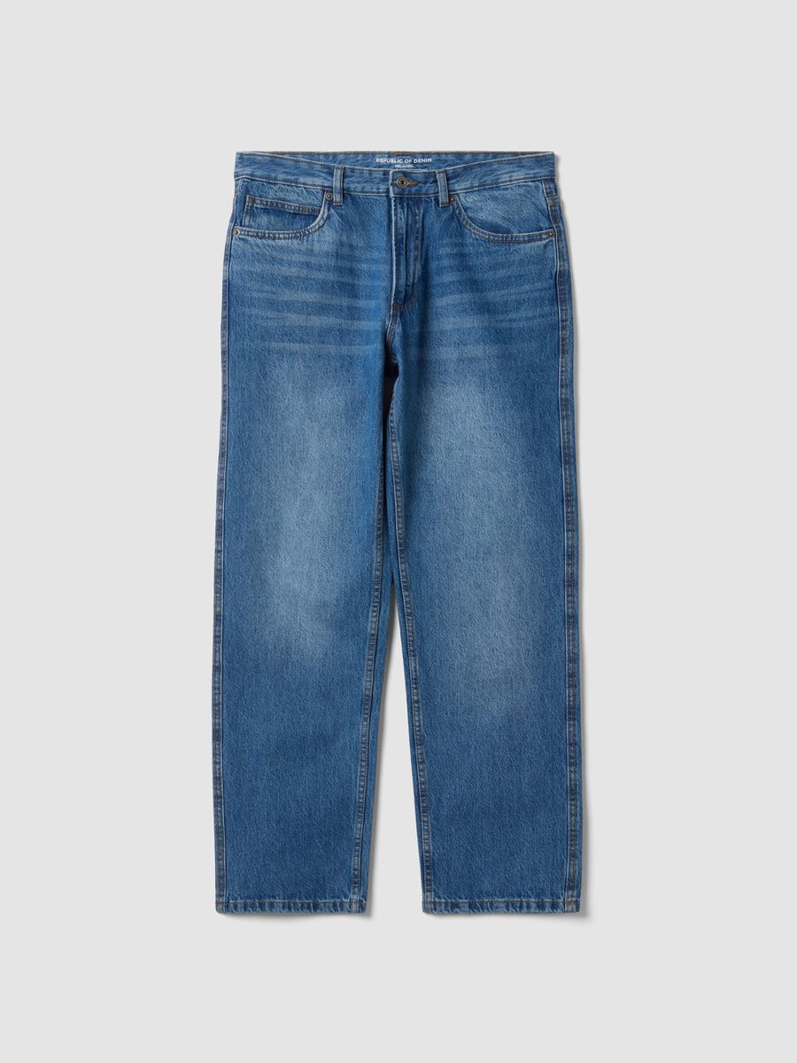 Pure cotton denim jeans, relaxed fit_0