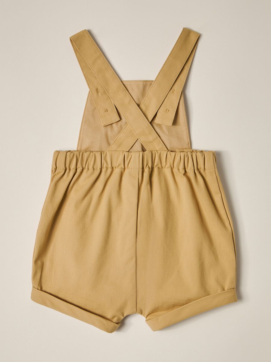 IANA newborn boy dungarees in stretch cotton twill_1
