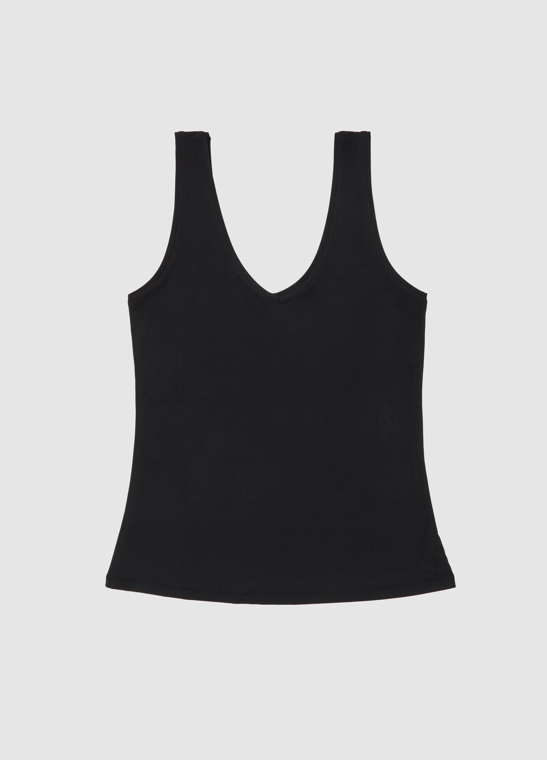 Microfibre vest with V neck