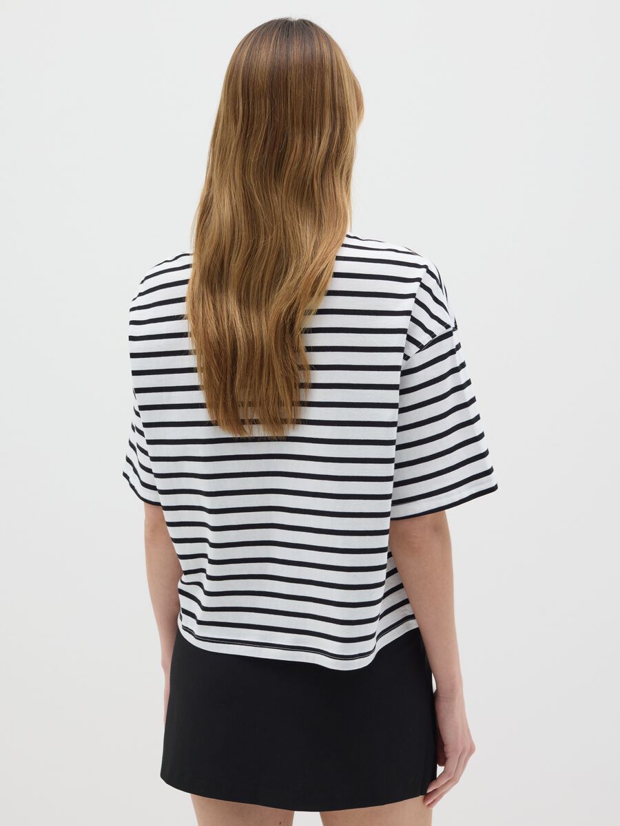 Black and white striped cotton T-shirt_2