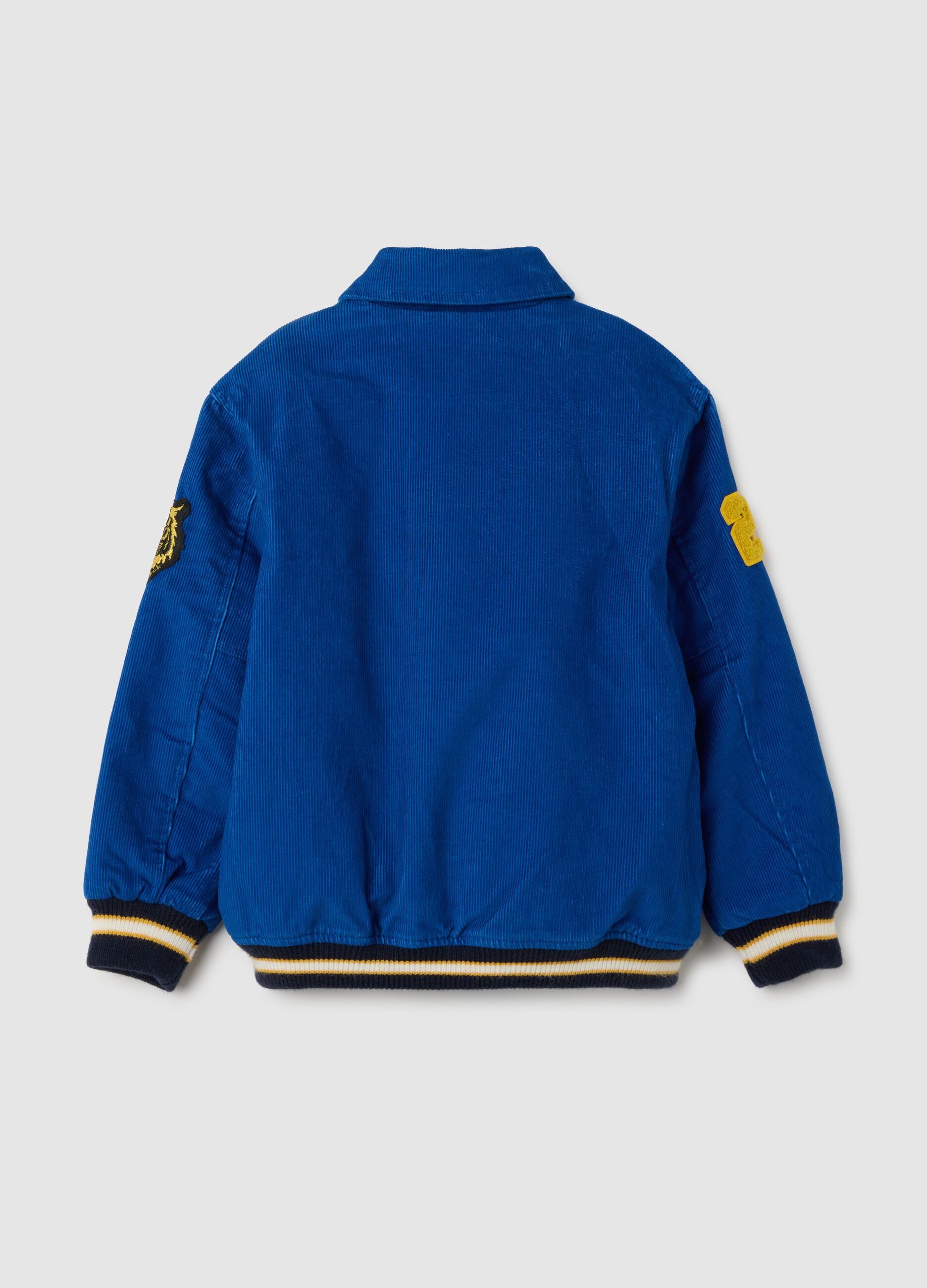 Children's blue pure cotton bomber jacket regular fit