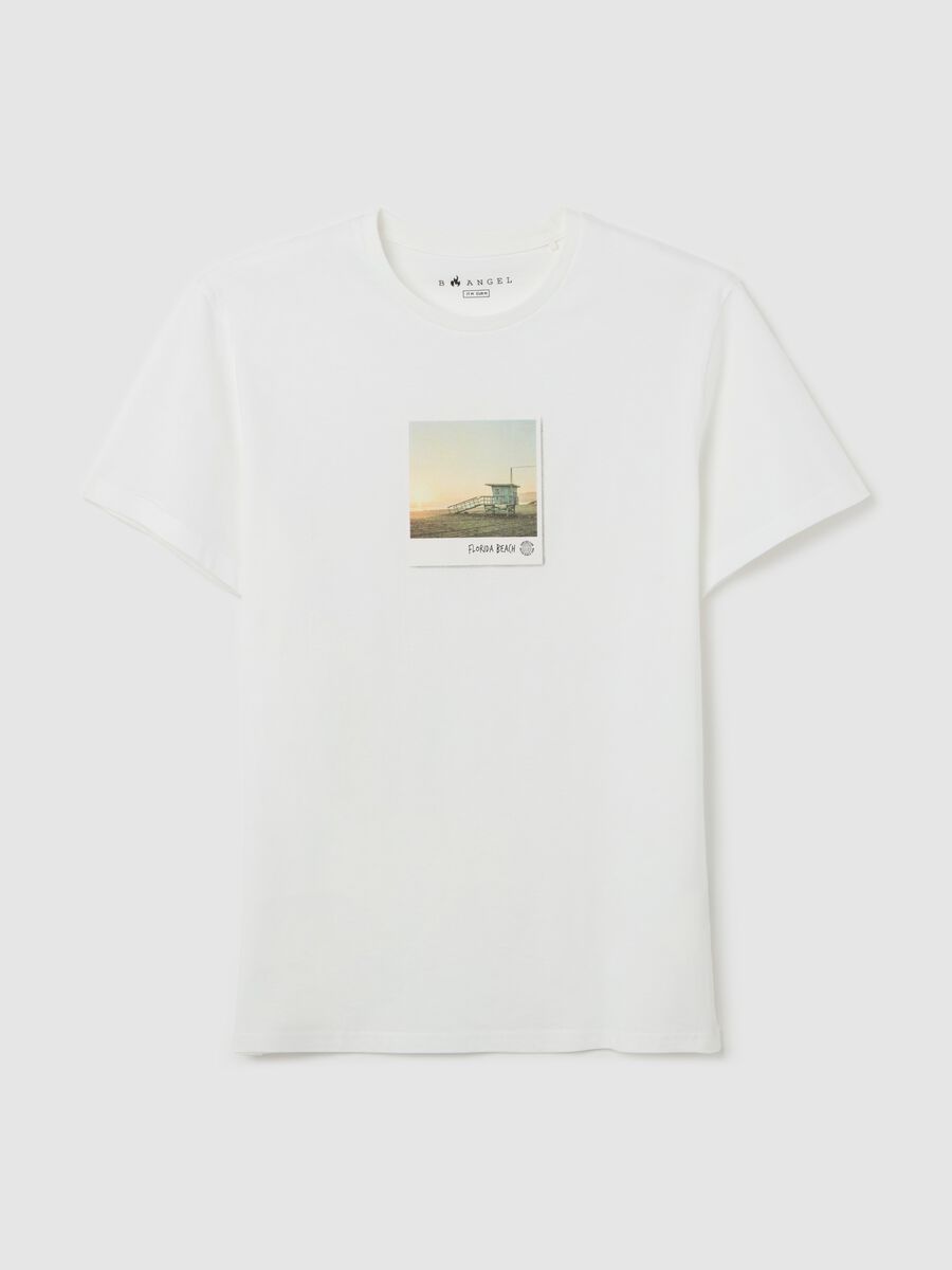 White T-shirt with Florida Beach print_4