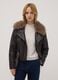 Dark brown regular-fit jacket with statement collar_2