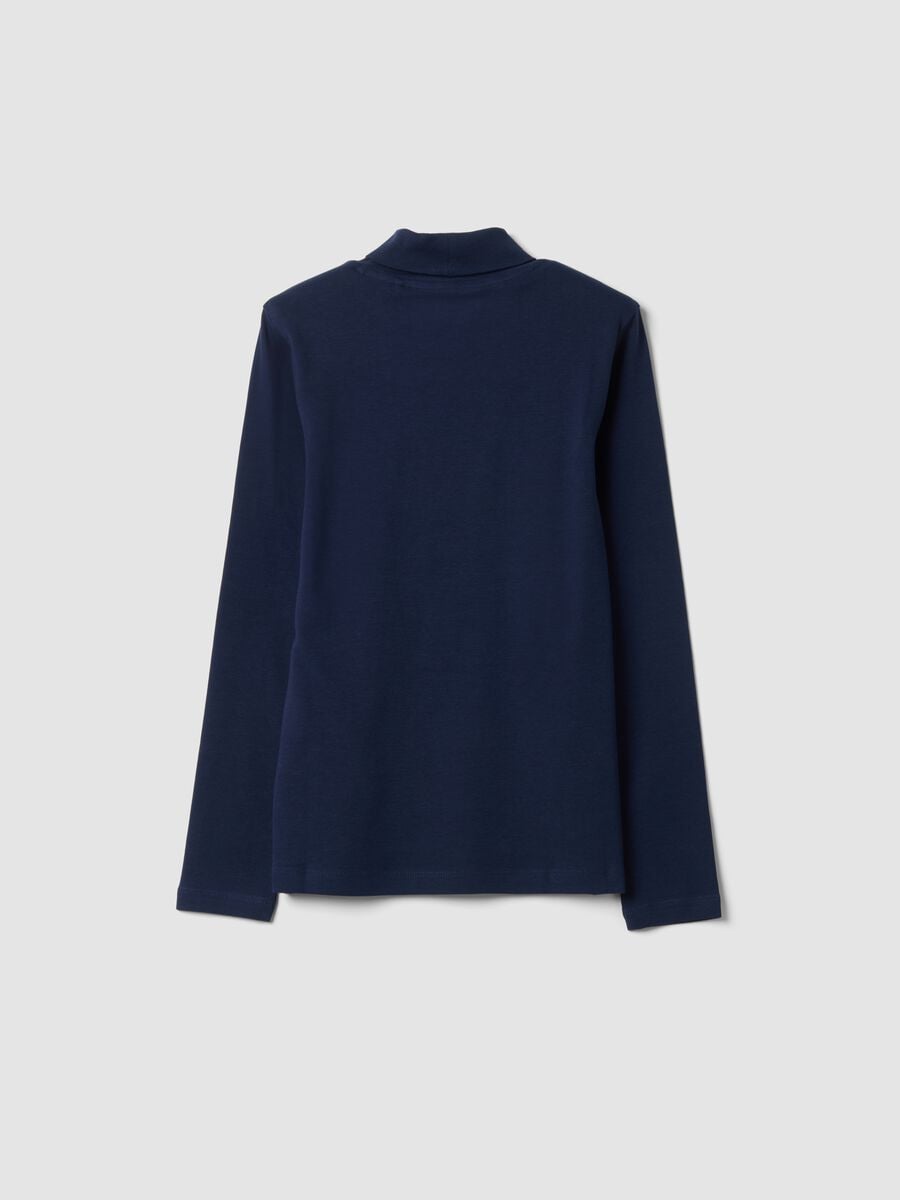 Midnight blue organic cotton roll-neck jumper_1